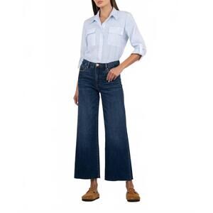 NEW KUT FROM THE KLOTH meg high rise wide leg jeans in exhibited wash